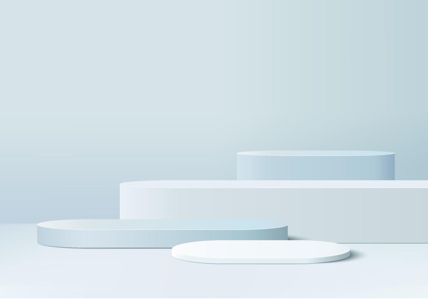 3D-bakgrundsprodukter visar podiumplats med geometrisk plattform för form. bakgrundsvektor 3d-rendering med pallen. stå för att visa kosmetiska produkter. scen showcase på piedestal grön studio vektor