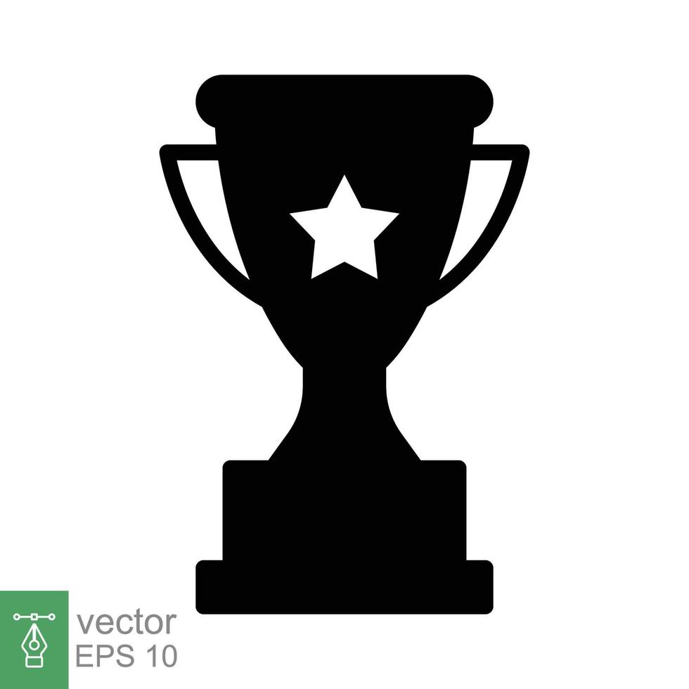 Trophäe Glyphe Symbol. einfach solide Stil zum App und Netz Design Element. Gewinner, vergeben, Tasse, Meister, Wettbewerb, Preis, gewonnen Konzept. Vektor Illustration isoliert auf Weiß Hintergrund. eps 10.