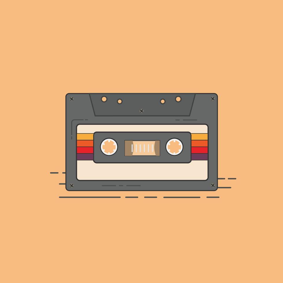 retro Audio- Kassette retro rot 90er Jahre 80er Jahre Nostalgie vektor
