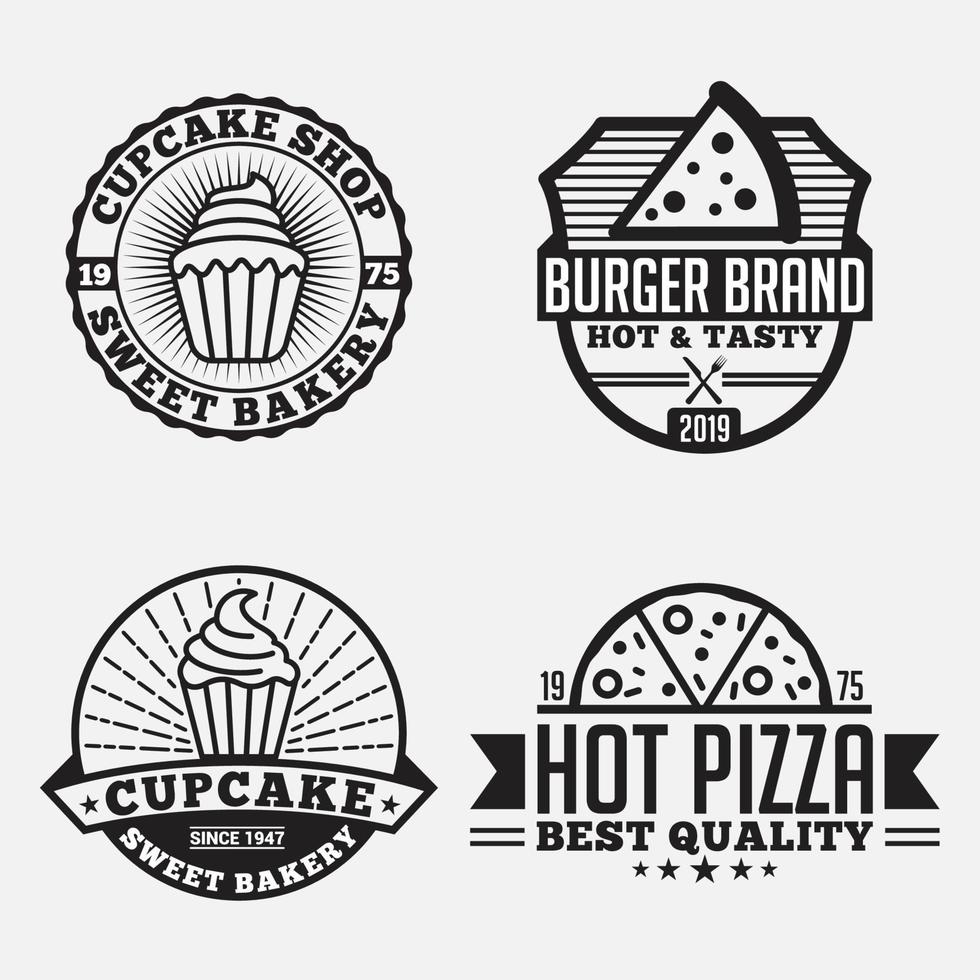 Pizza Logo Design Vektor Vorlage Set