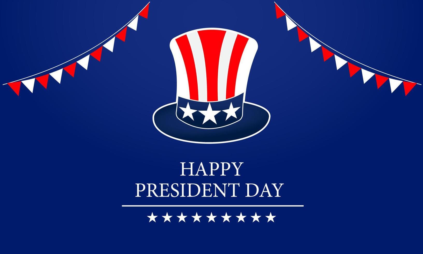 presidentens dag. bakgrund av de presidentens hatt. med en blå röd och vit Färg. bra för stor dag fester vektor