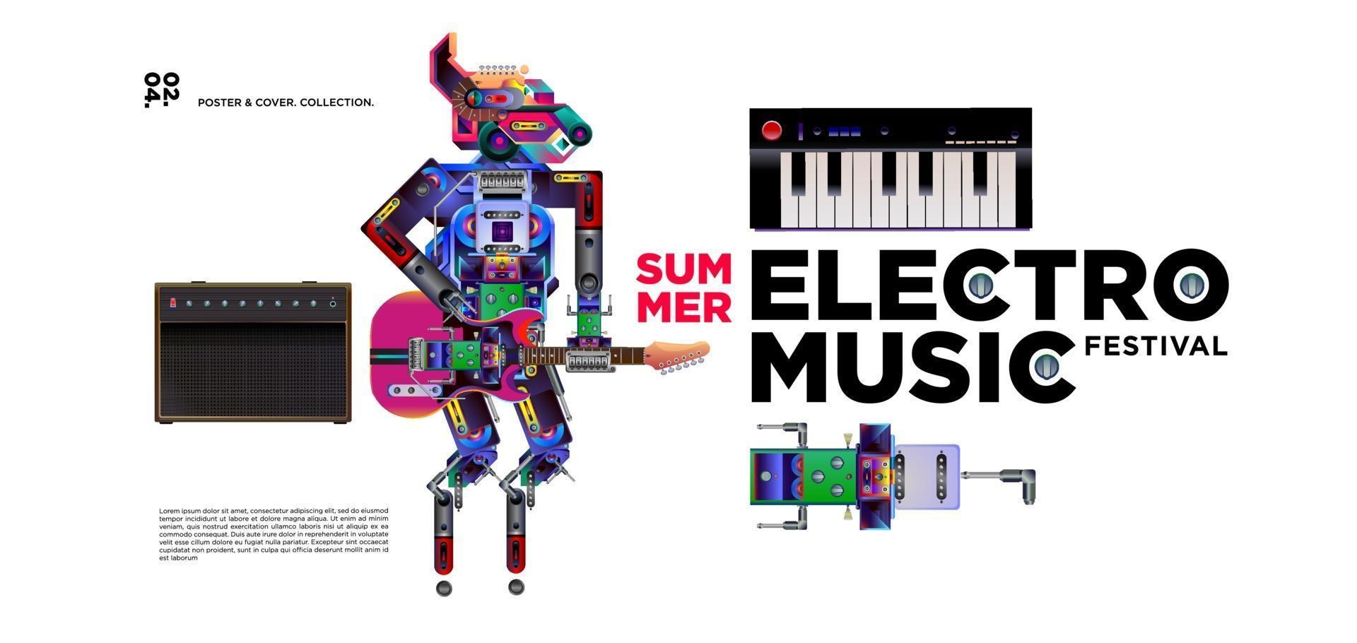 Festival und Banner-Design des Festivals für elektronische Musik vektor