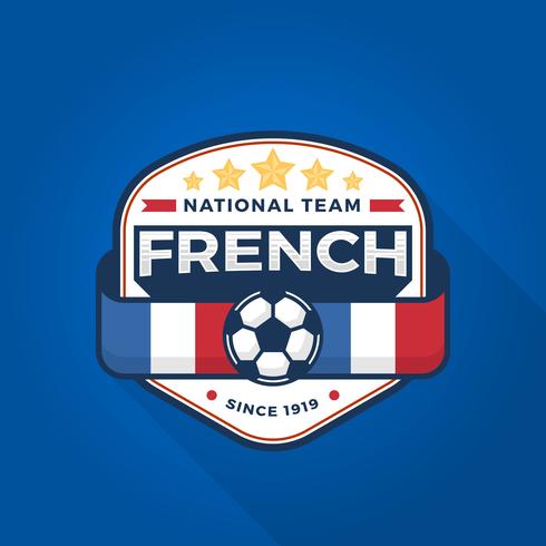 Platt moderna franska fotbollsklänning världscup med blå bakgrund vektor illustration