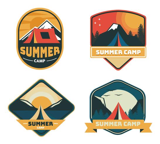 Sommer Camp Patch Vektor Pack