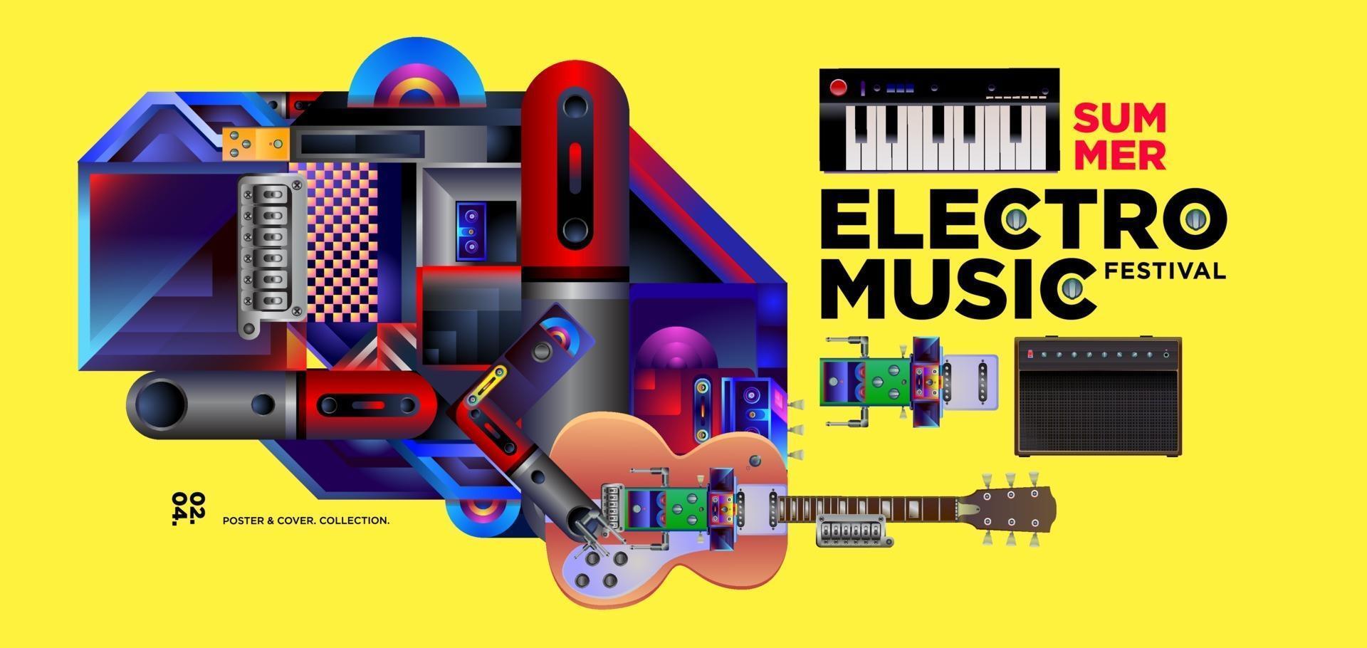 Festival und Banner-Design des Festivals für elektronische Musik vektor