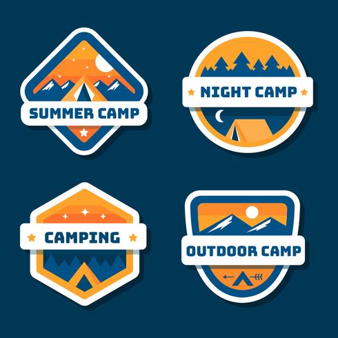 Sommer Camp Patch Sammlung vektor