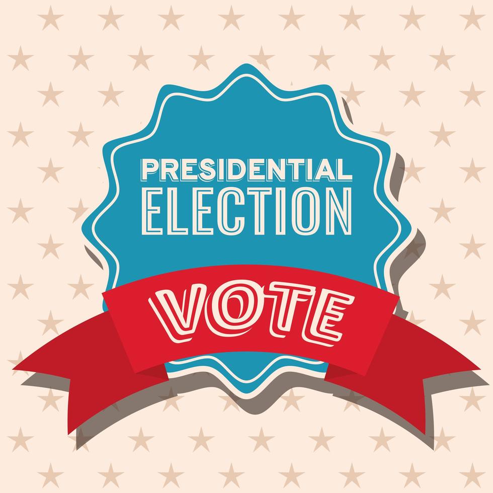 rösta presidentval på säl stämpel vektor design