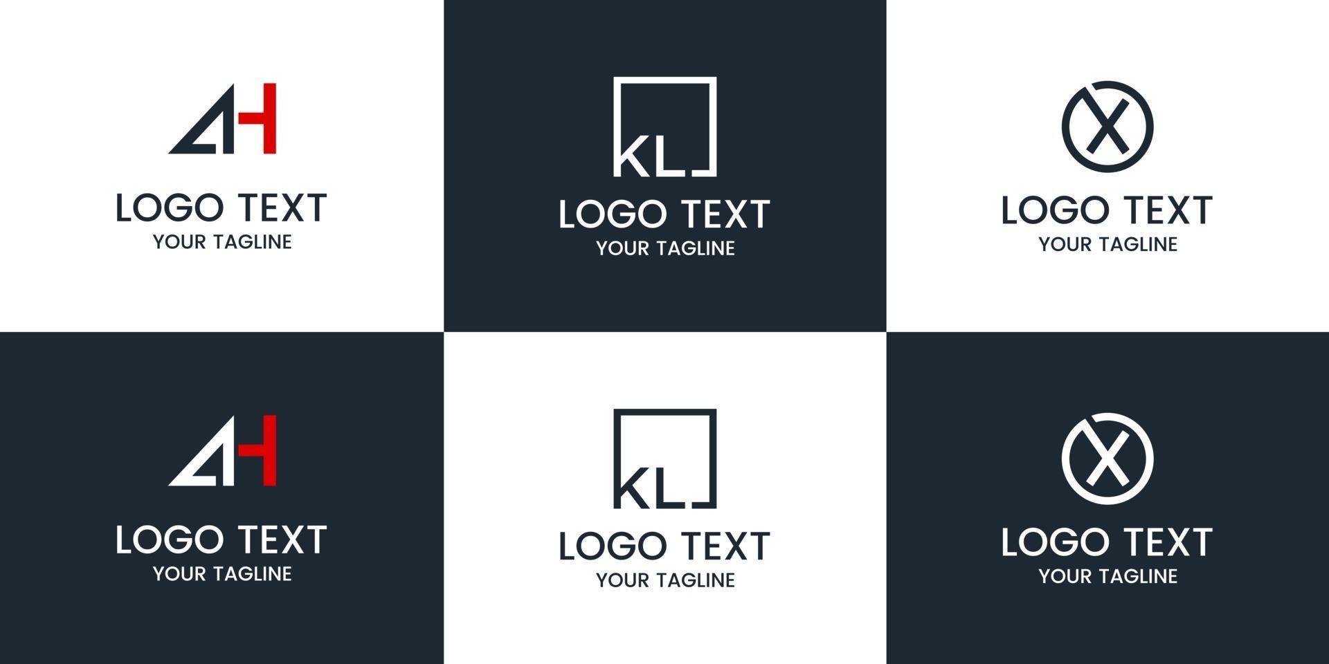 monogram set logo design vektor