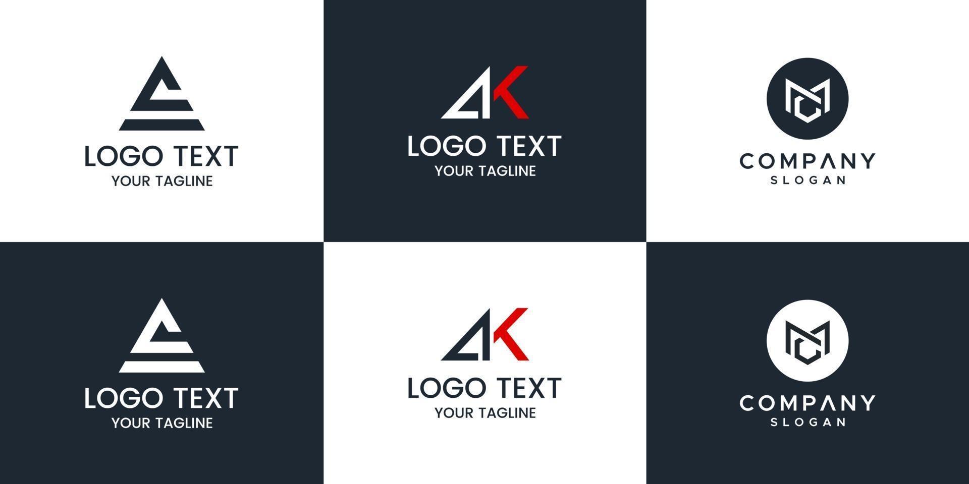 monogram set logo design vektor