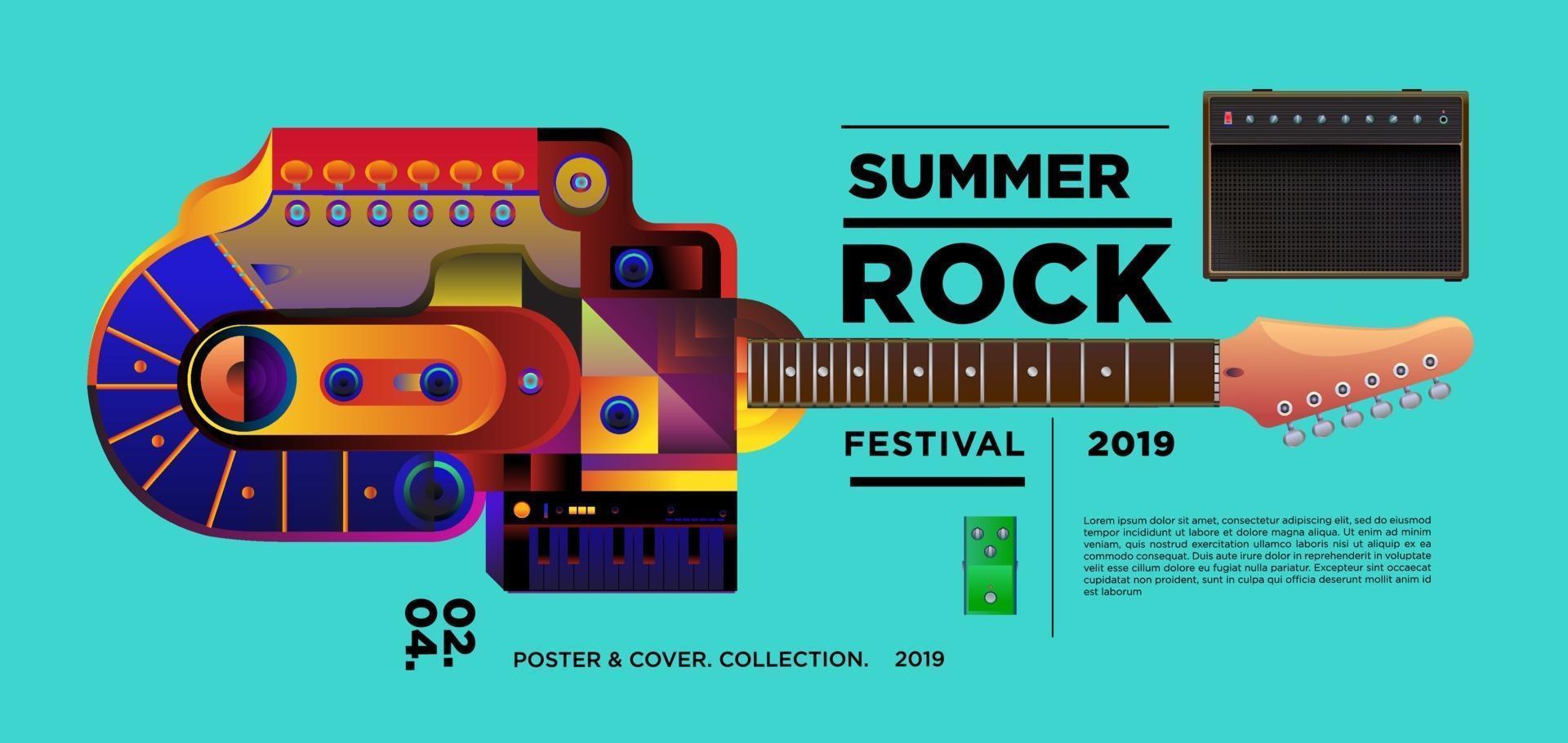 sommar rock musik festival banner vektor