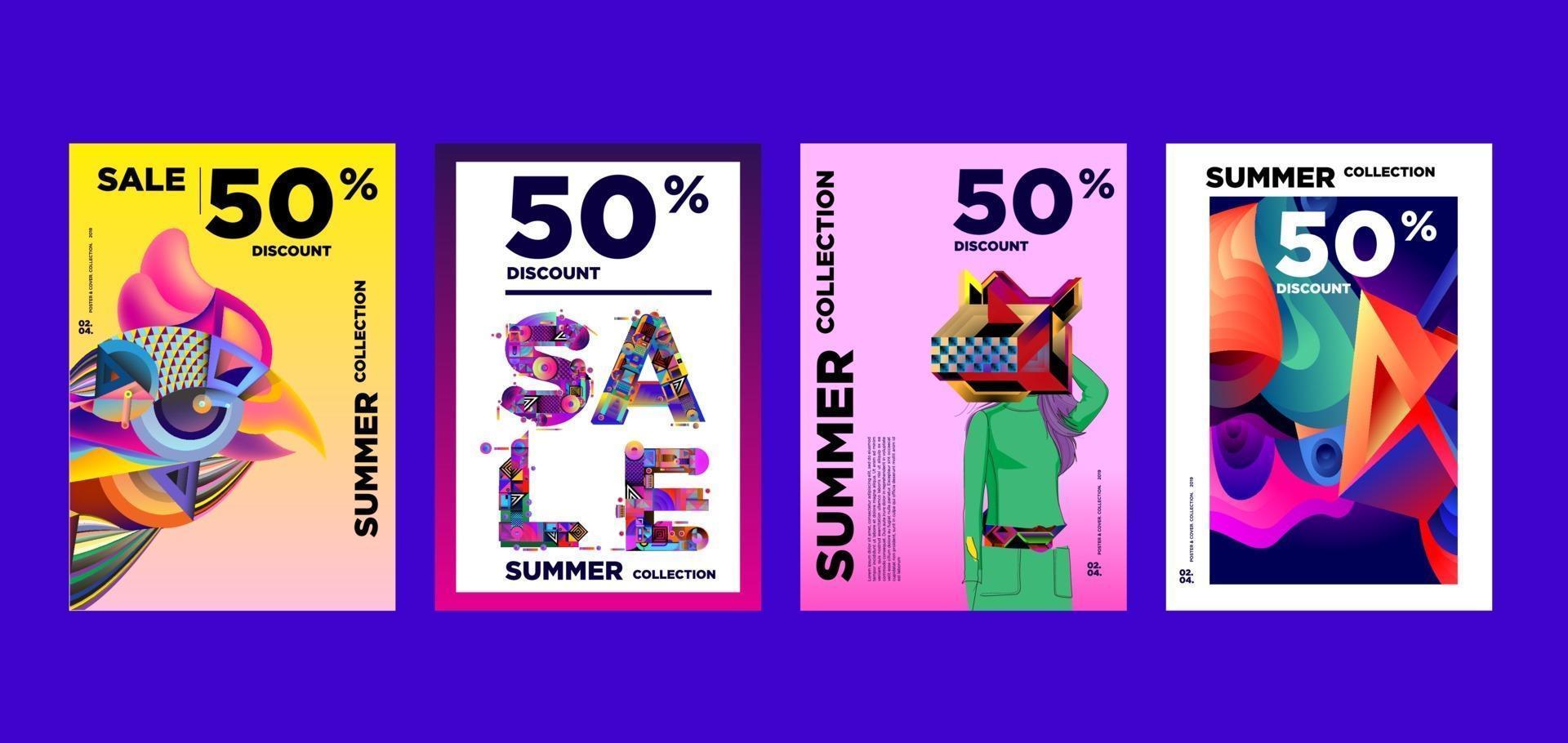 sommarmusik och mode försäljning rabatt reklam banner mall vektor