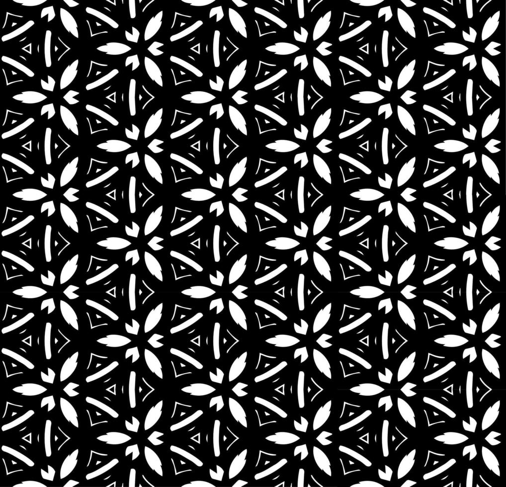 nahtloses abstraktes Schwarzweiss-Muster. Hintergrund und Hintergrund. Ziermuster in Graustufen. Mosaik-Ornamente. Vektorgrafik. vektor