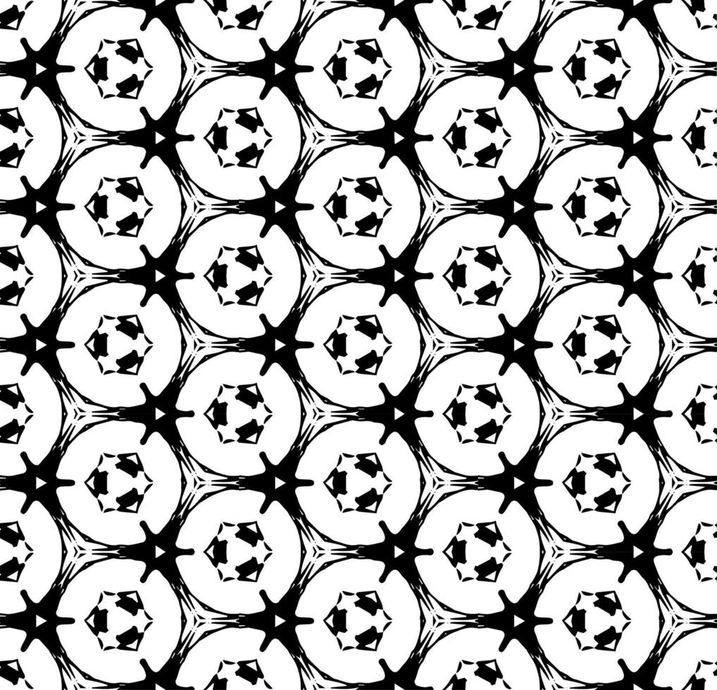 nahtloses abstraktes Schwarzweiss-Muster. Hintergrund und Hintergrund. Ziermuster in Graustufen. Mosaik-Ornamente. Vektorgrafik. vektor
