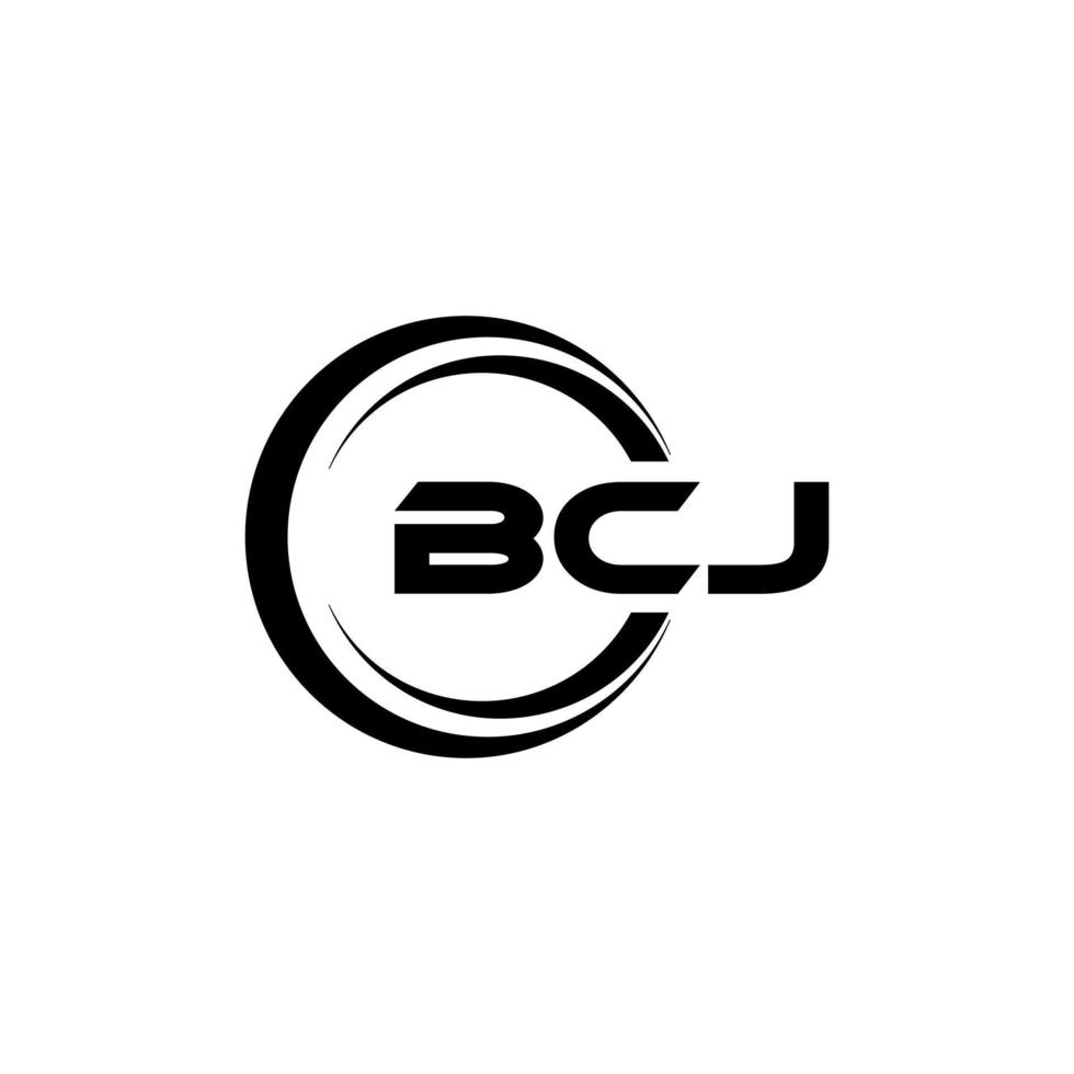 bcj brev logotyp design i illustration. vektor logotyp, kalligrafi mönster för logotyp, affisch, inbjudan, etc.