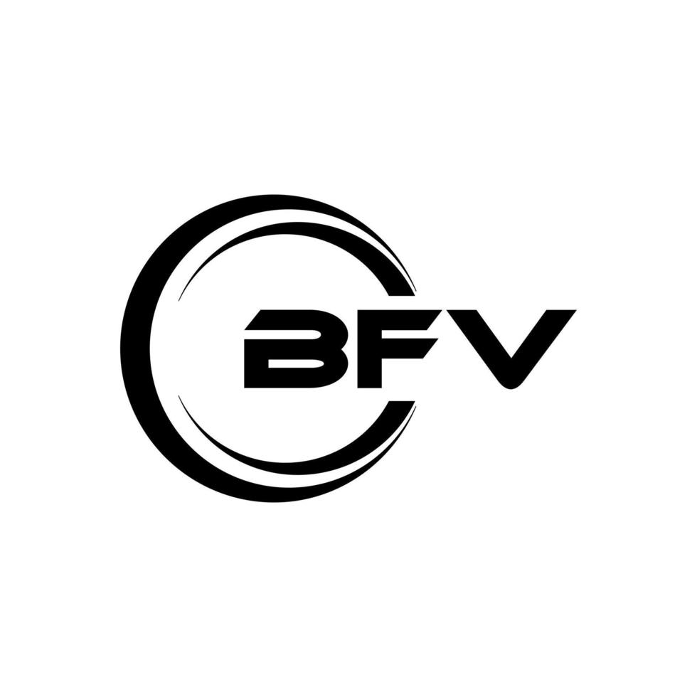 bfv brev logotyp design i illustration. vektor logotyp, kalligrafi mönster för logotyp, affisch, inbjudan, etc.