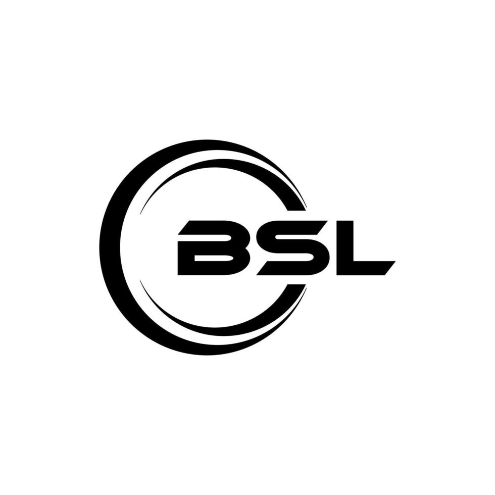 bsl brev logotyp design i illustration. vektor logotyp, kalligrafi mönster för logotyp, affisch, inbjudan, etc.