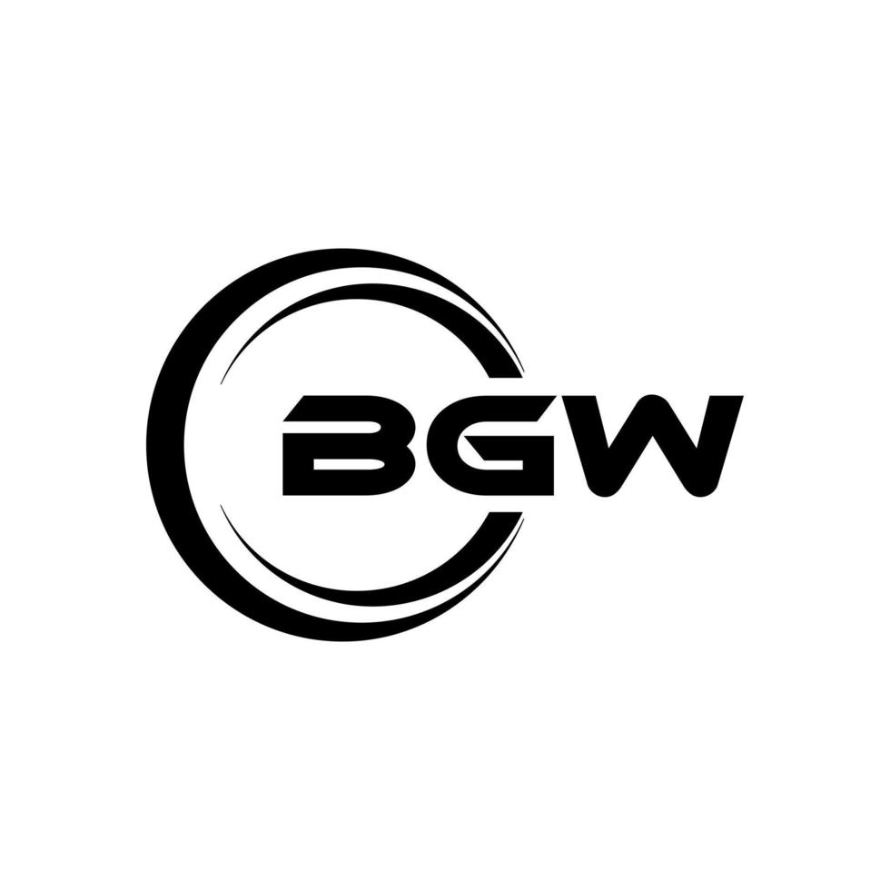 bgw brev logotyp design i illustration. vektor logotyp, kalligrafi mönster för logotyp, affisch, inbjudan, etc.