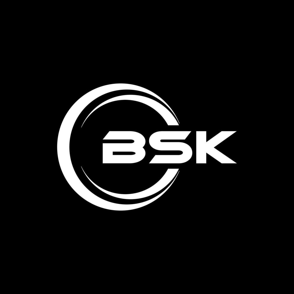 bsk brev logotyp design i illustration. vektor logotyp, kalligrafi mönster för logotyp, affisch, inbjudan, etc.