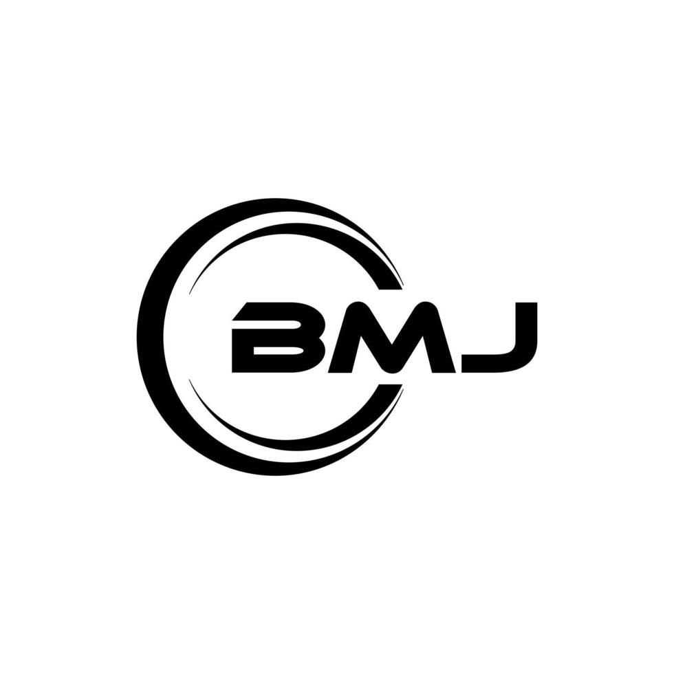 bmj brev logotyp design i illustration. vektor logotyp, kalligrafi mönster för logotyp, affisch, inbjudan, etc.