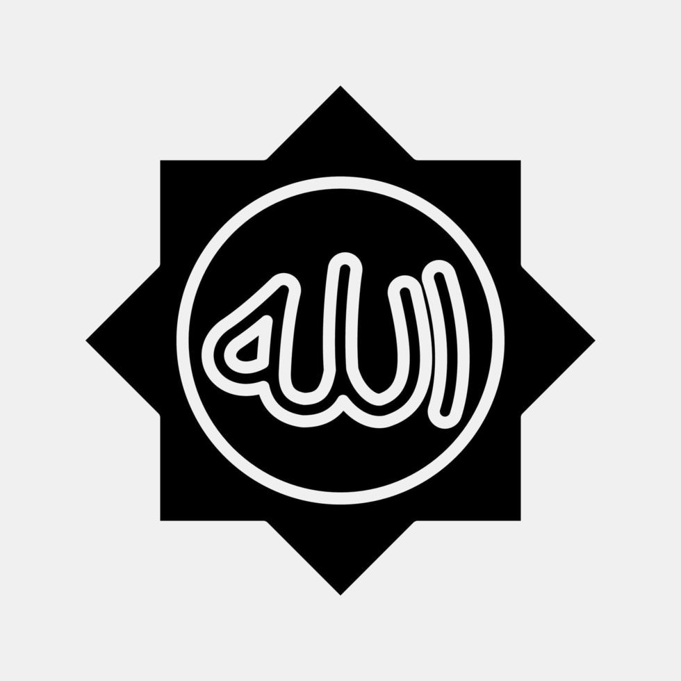 Symbol Allah Wort. islamisch Elemente von Ramadan, eid al fitr, eid al Adha. Symbole im Glyphe Stil. gut zum Drucke, Poster, Logo, Dekoration, Gruß Karte, usw. vektor