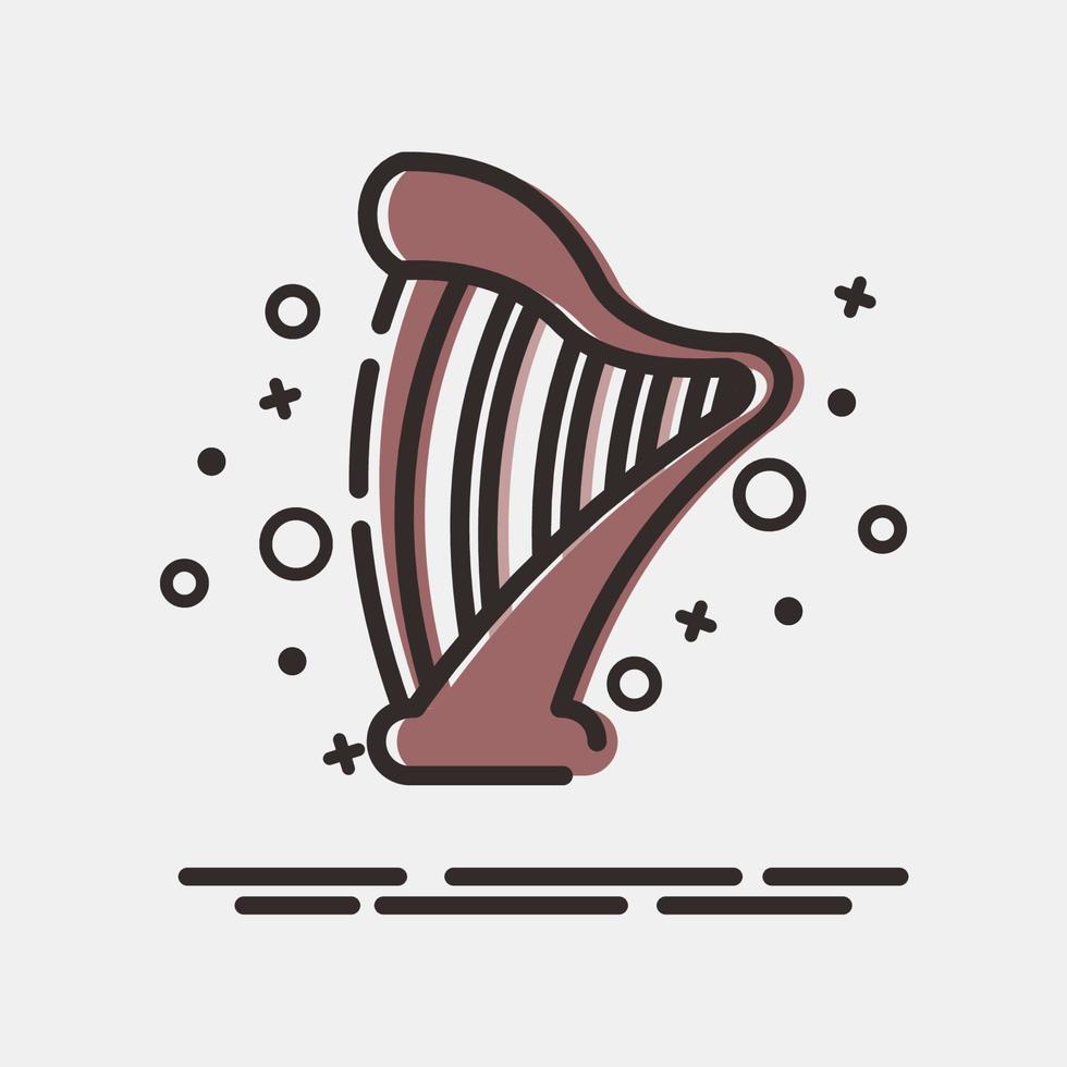 Symbol Harfe. st. Patrick's Tag Feier Elemente. Symbole im mb Stil. gut zum Drucke, Poster, Logo, Party Dekoration, Gruß Karte, usw. vektor