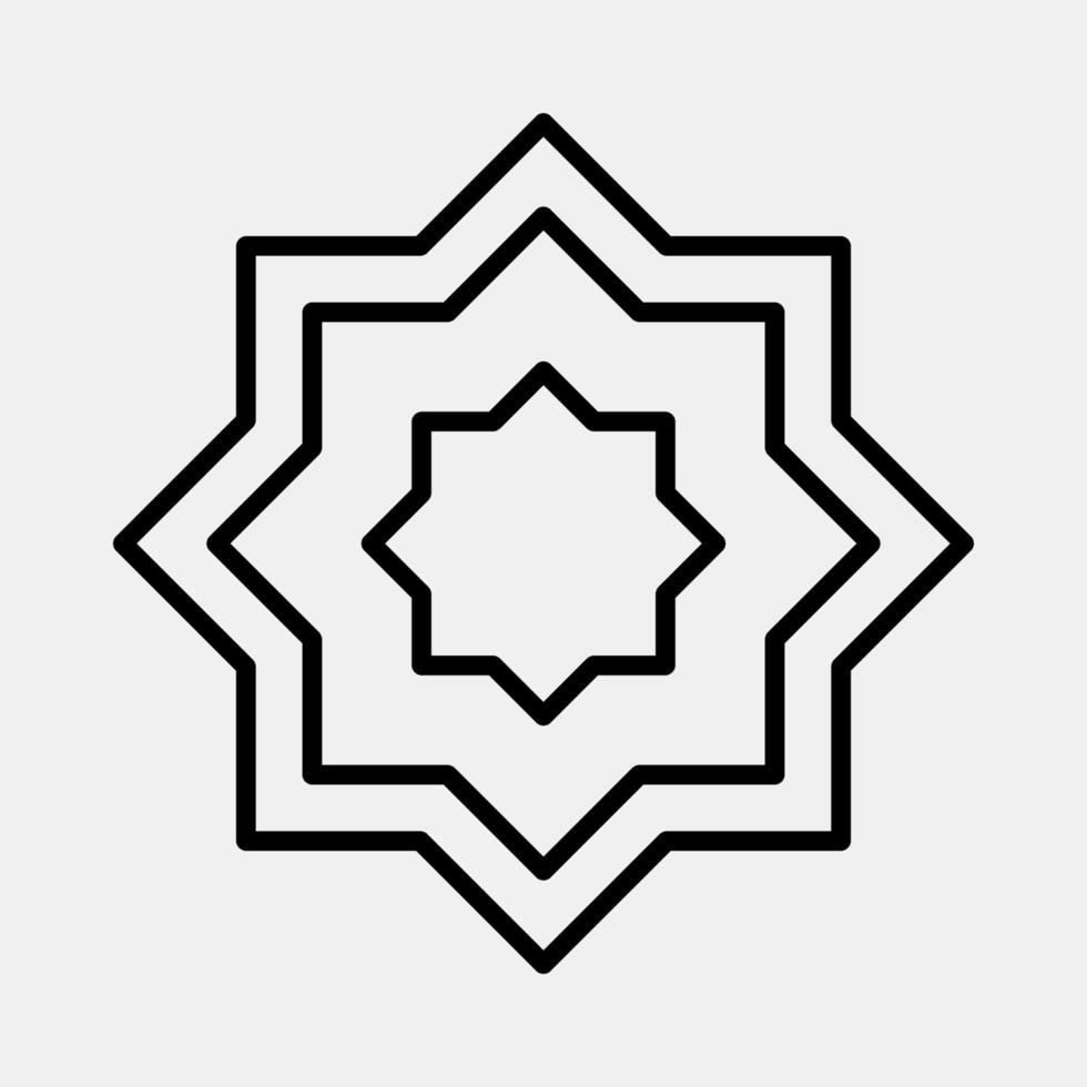 Symbol islamisch Ornament. islamisch Elemente von Ramadan, eid al fitr, eid al Adha. Symbole im Linie Stil. gut zum Drucke, Poster, Logo, Dekoration, Gruß Karte, usw. vektor