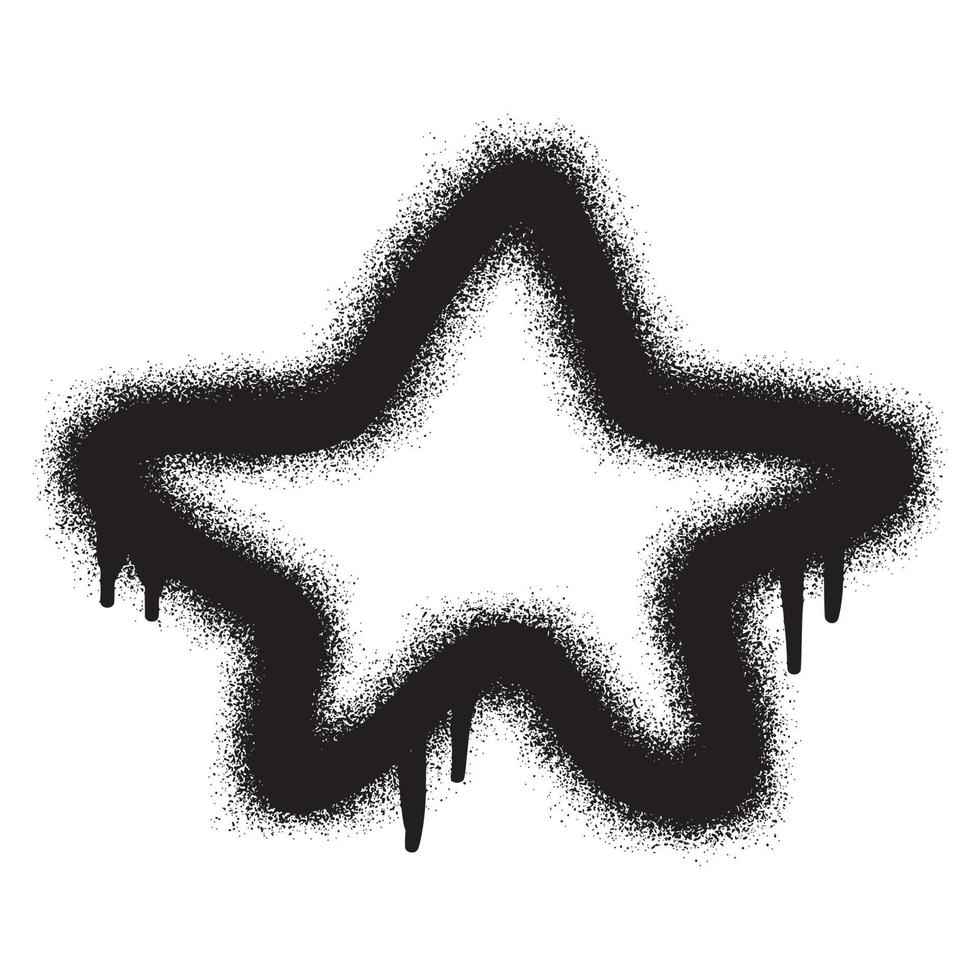 stjärna graffiti med svart spray måla vektor