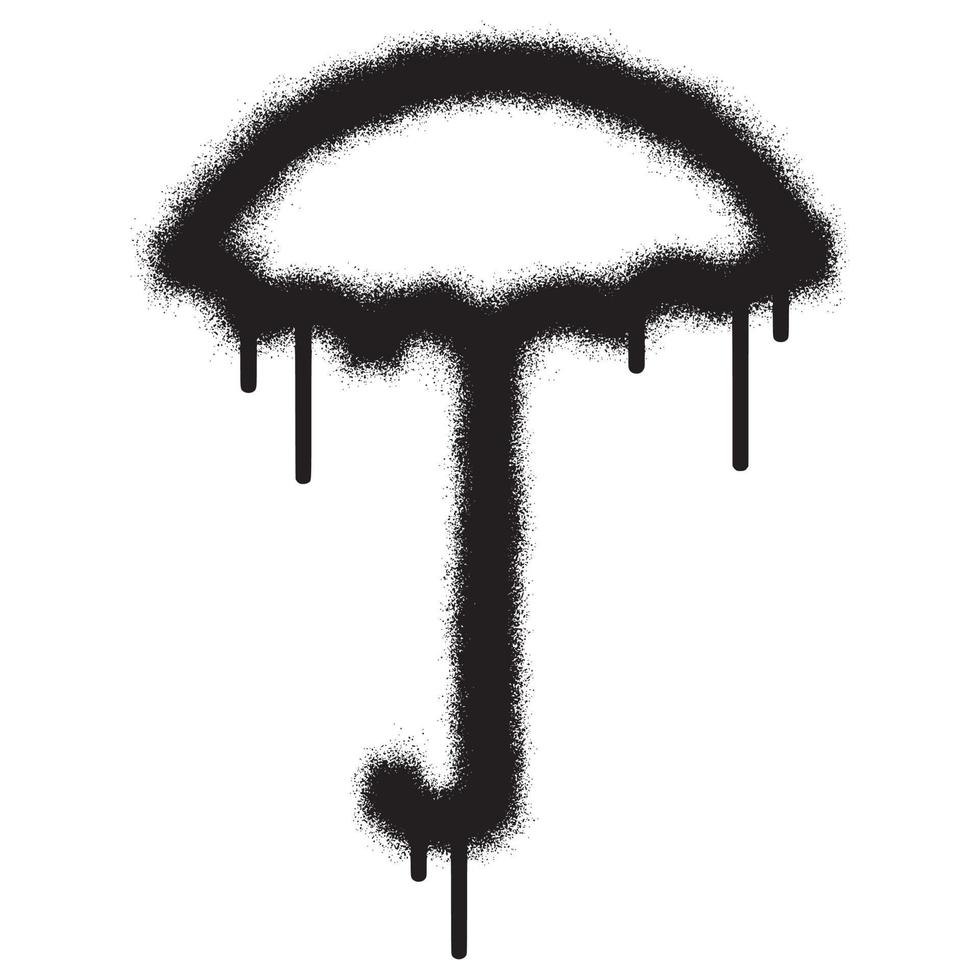Graffiti Regenschirm Symbol mit schwarz sprühen Farbe .Vektor Illustration. vektor