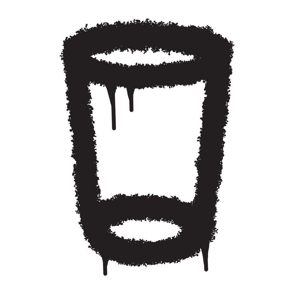 Graffiti Becher Symbol mit schwarz sprühen malen. Vektor Illustration