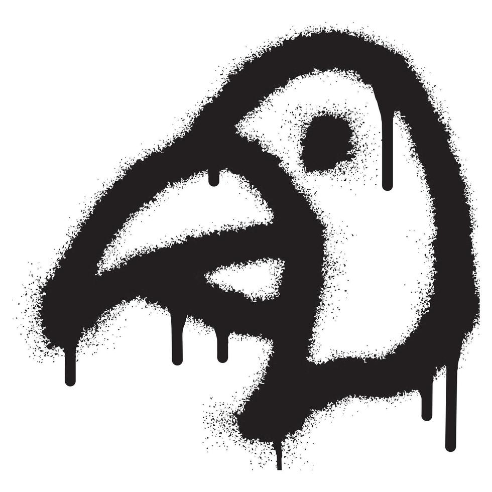 Adler Kopf Graffiti mit schwarz sprühen malen. Vektor Illustration