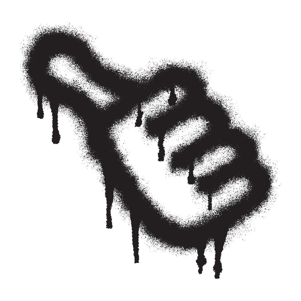 Graffiti Hand Daumen oben oder mögen Zeichen mit schwarz sprühen malen. Vektor Illustration