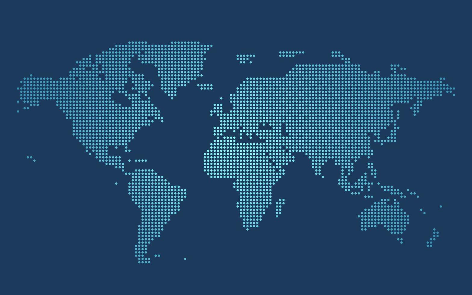 gepunktet Gradient Welt Karte global Erdkunde Vektor