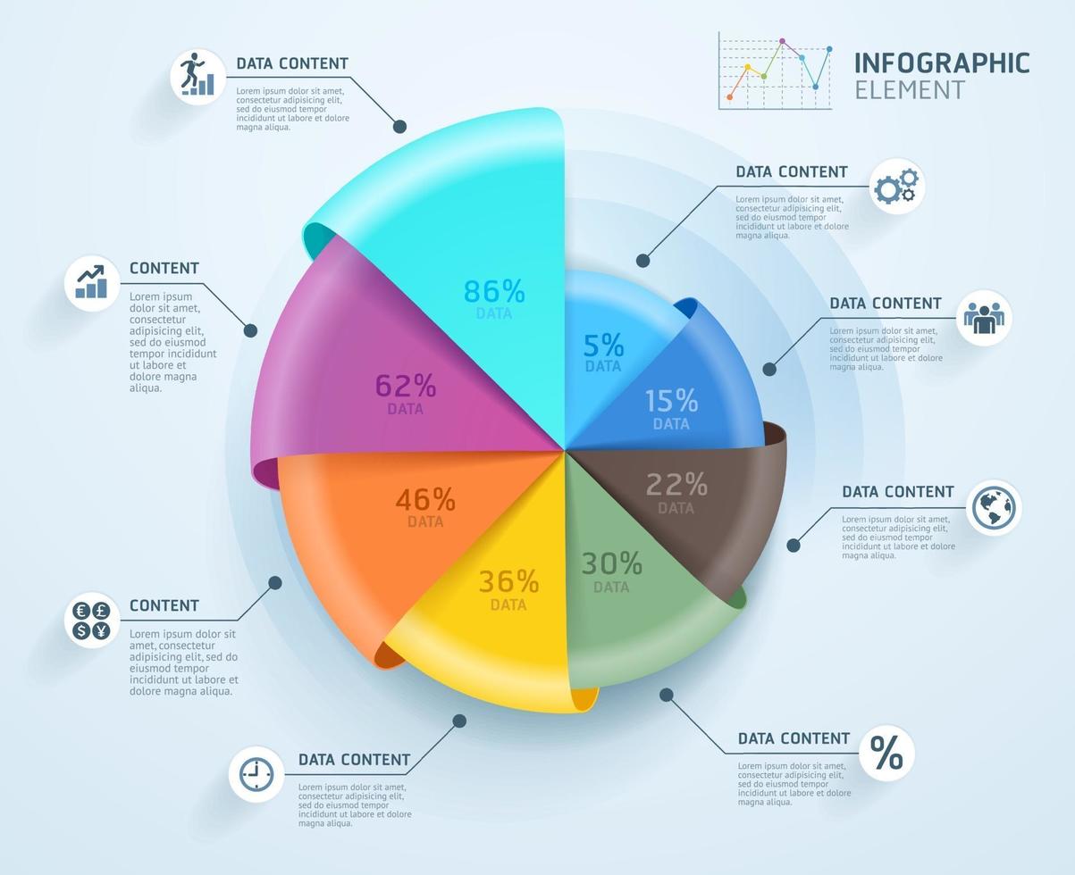 Design-Vorlage für Geschäftsinfografiken. Vektorillustration. Kann für Workflow-Layout, Diagramm, Nummernoptionen, Startoptionen und Webdesign verwendet werden. vektor