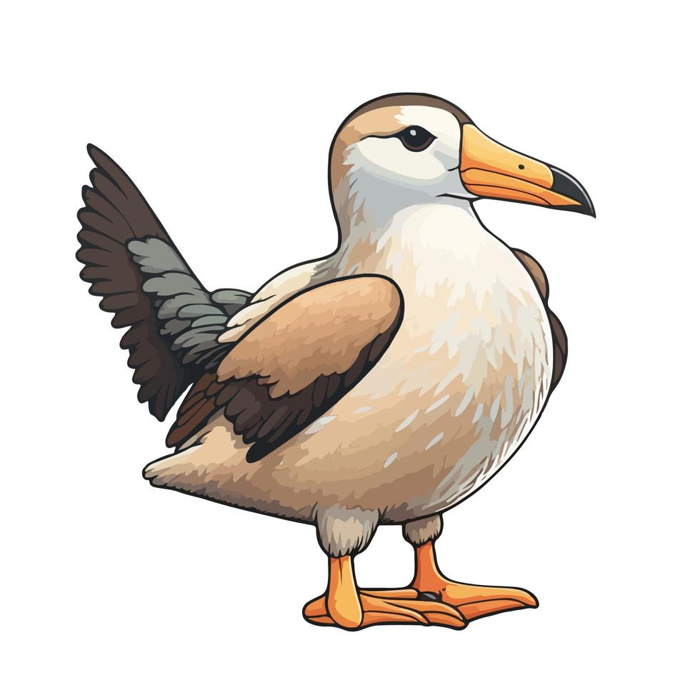 söt albatross tecknad serie stil vektor