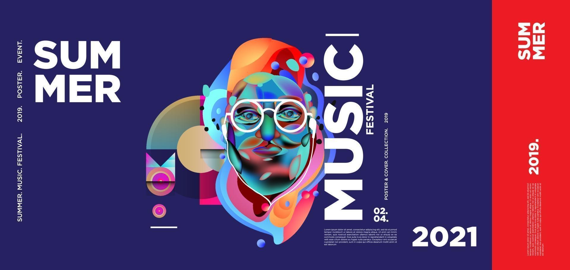 sommar musik dag festival banner vektor