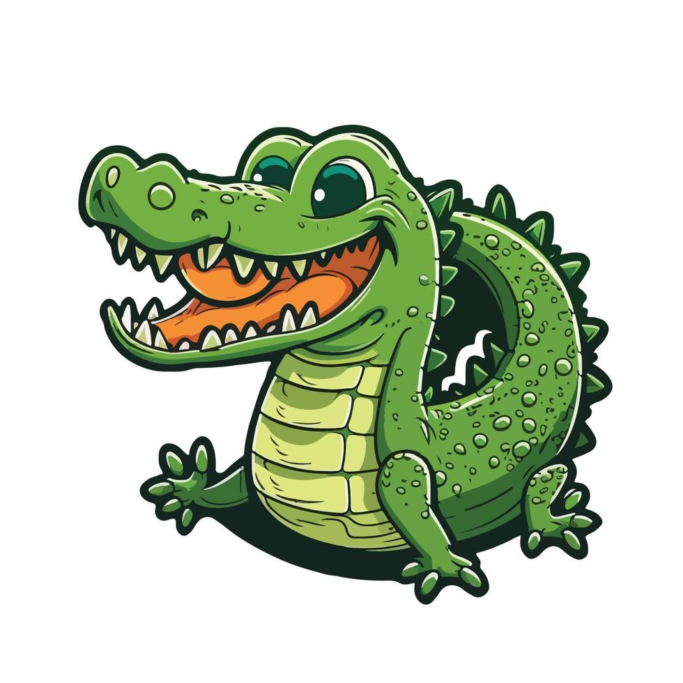 söt alligator tecknad serie stil vektor