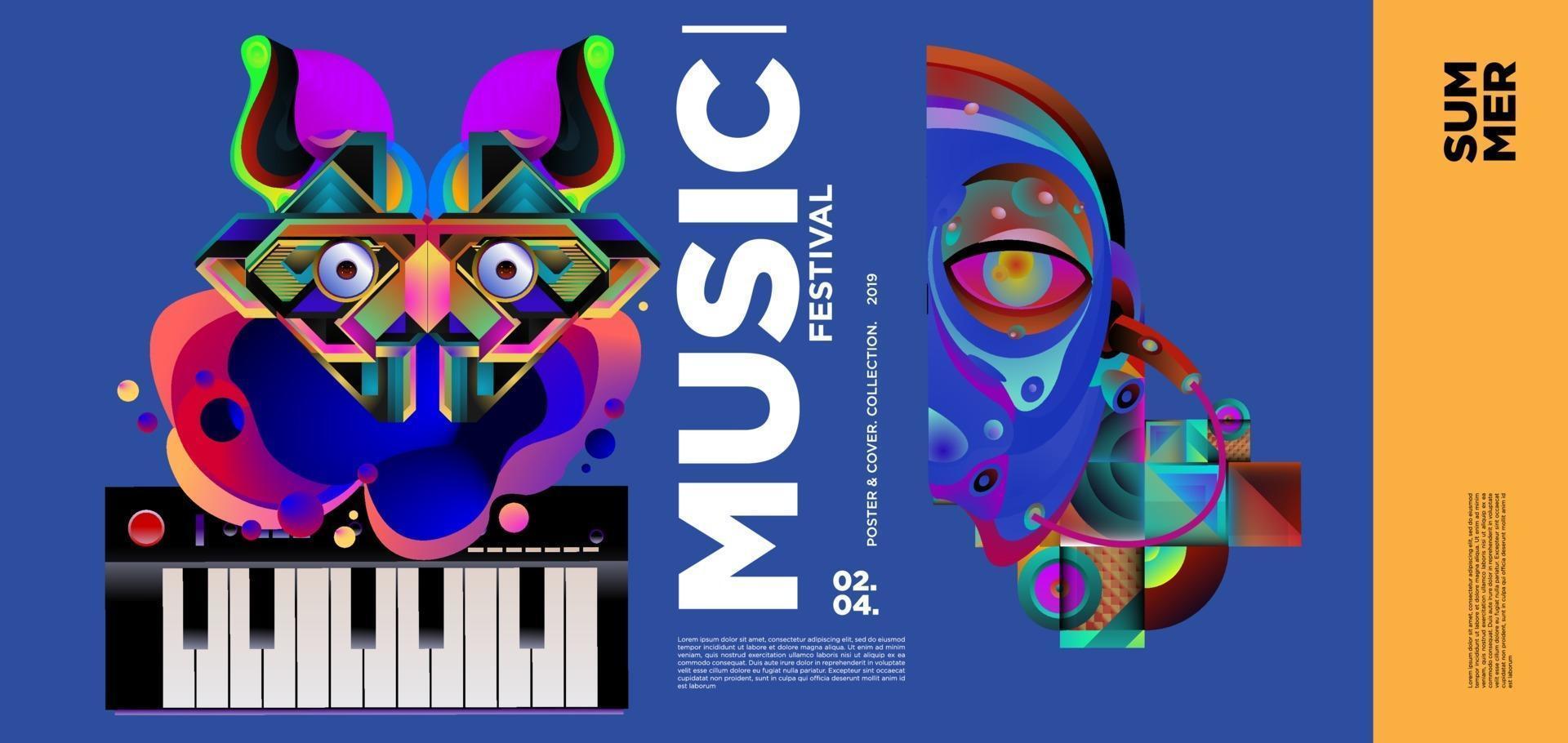 sommar musik dag festival banner vektor