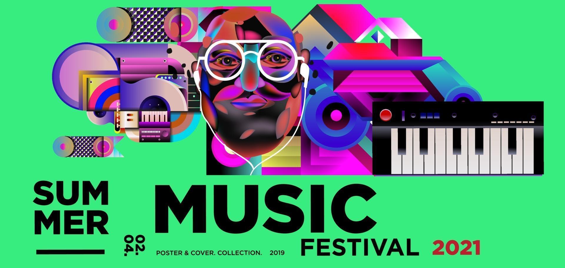 sommar musik dag festival banner vektor