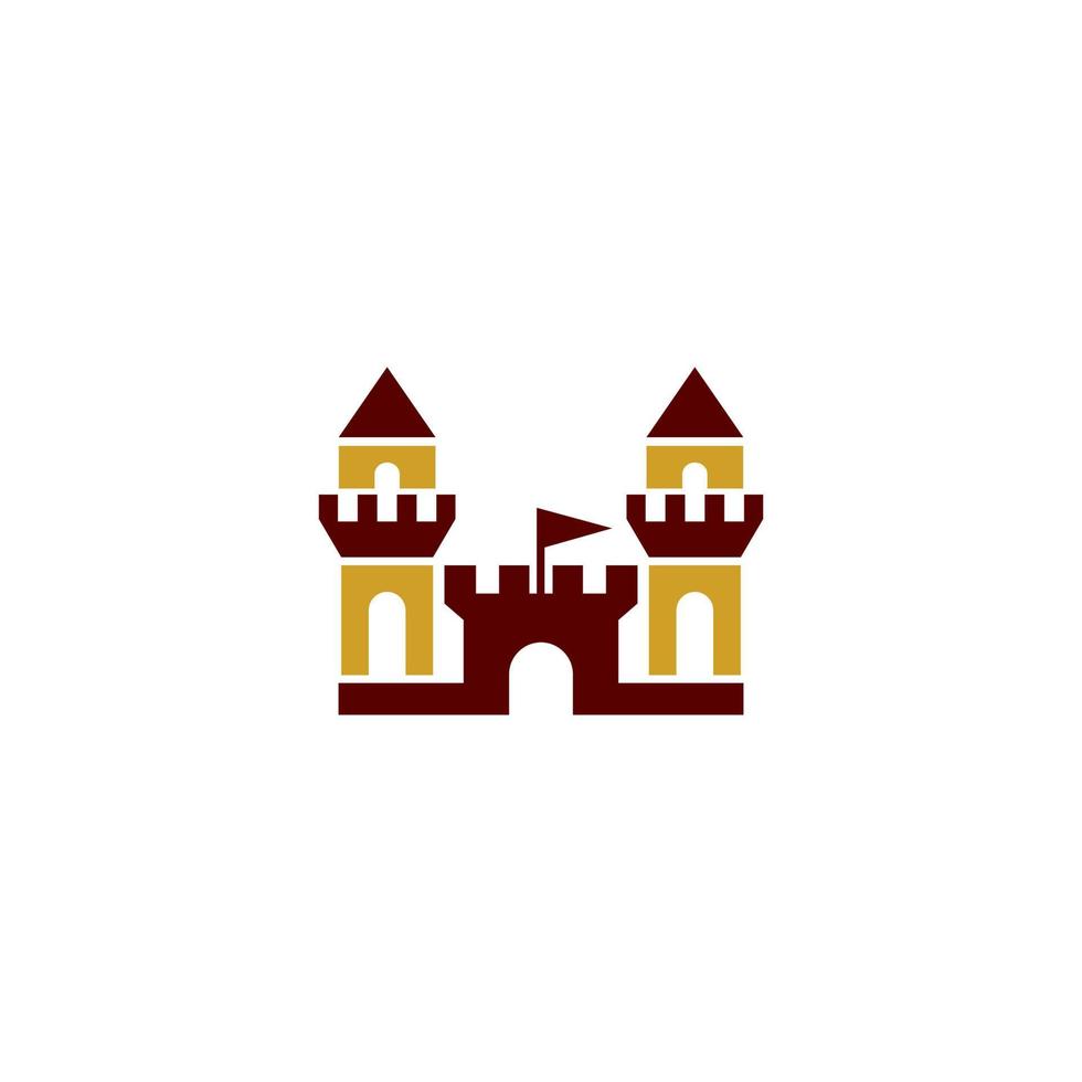 Schloss Gebäude Logo Design mit Farbe Muster und Weiß Hintergrund vektor