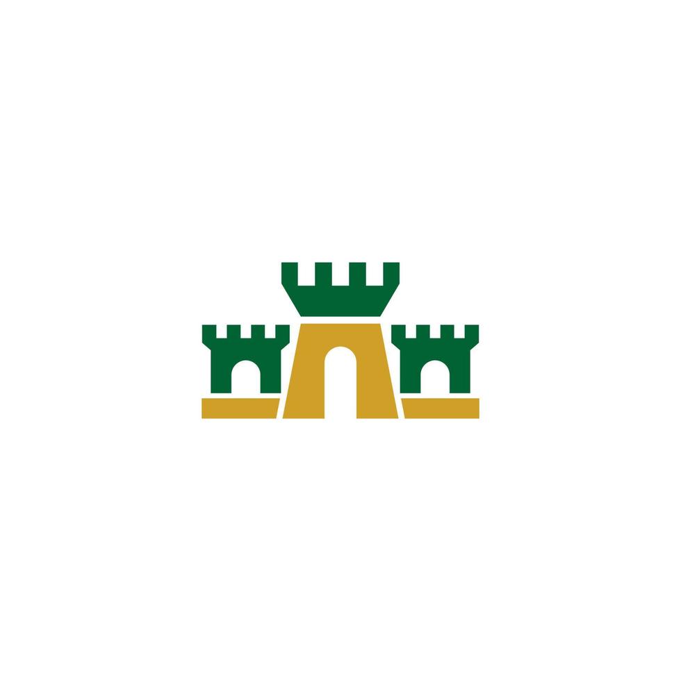 slott byggnad logotyp design med Färg mönster och vit bakgrund vektor