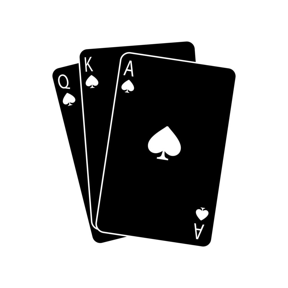 spelar kort vektor ikon. poker illustration tecken. kasino symbol. hasardspel logotyp.