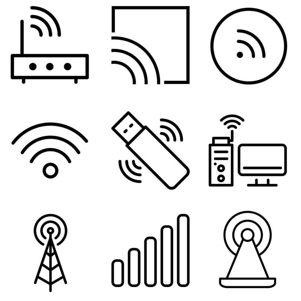 Wi-Fi ikon vektor uppsättning. trådlös illustration tecken samling. signal symbol.