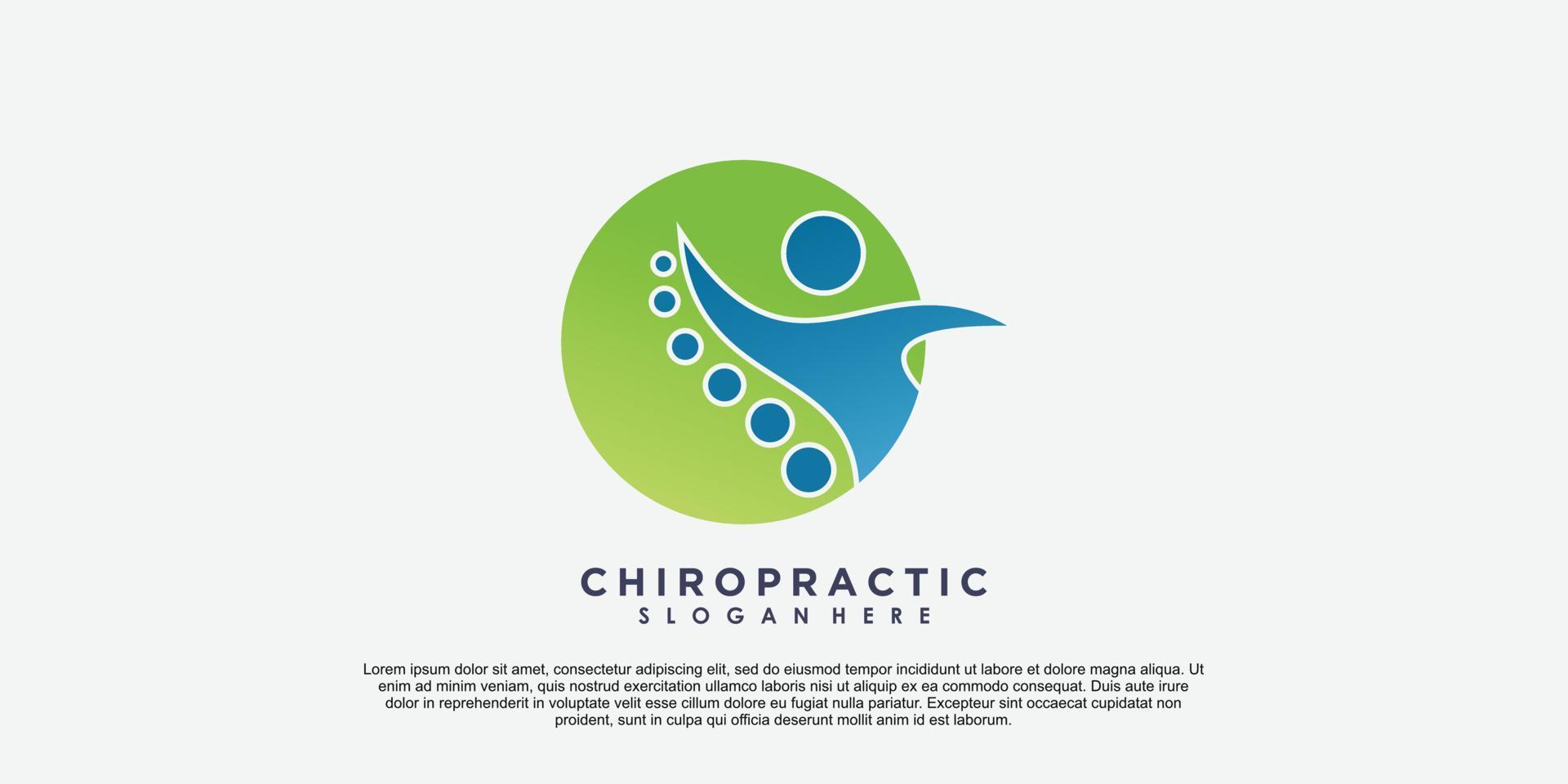 Chiropraktik Logo Design mit kreativ Konzept vektor