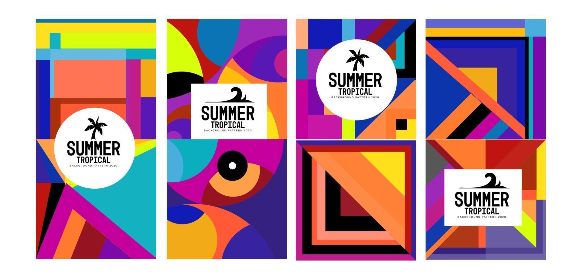 vektor färgglada geometriska och tropiska sommar bakgrund banner