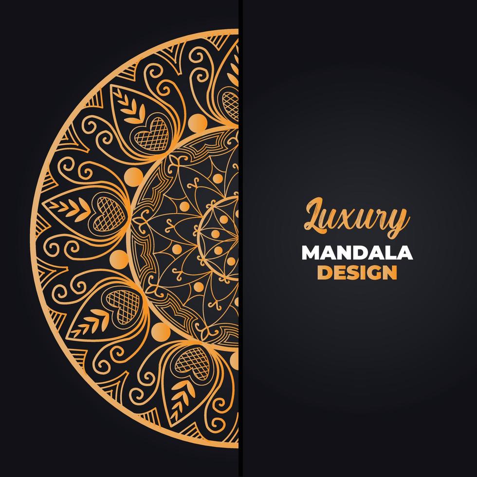 Luxus Zier Mandala Design Hintergrund im Gold Farbe. Ramadan Stil dekorativ Mandala. Arabisch islamisch Mandala zum drucken, Poster, Abdeckung, Flyer, Banner. indisch, königlich, Türkisch, Yoga vektor