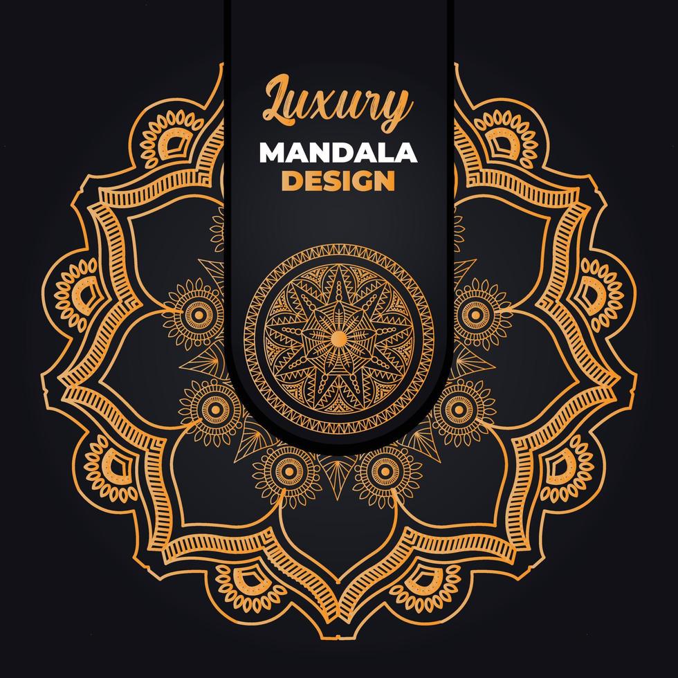 Luxus Zier Mandala Design Hintergrund im Gold Farbe. Ramadan Stil dekorativ Mandala. Arabisch islamisch Mandala zum drucken, Poster, Abdeckung, Flyer, Banner. indisch, königlich, Türkisch, Yoga vektor