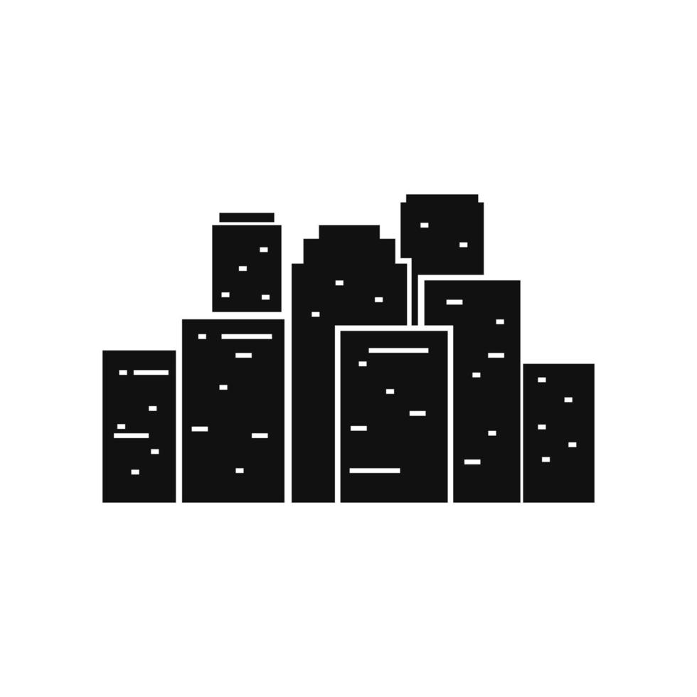 Stadt Gebäude Symbol im schwarz Design vektor