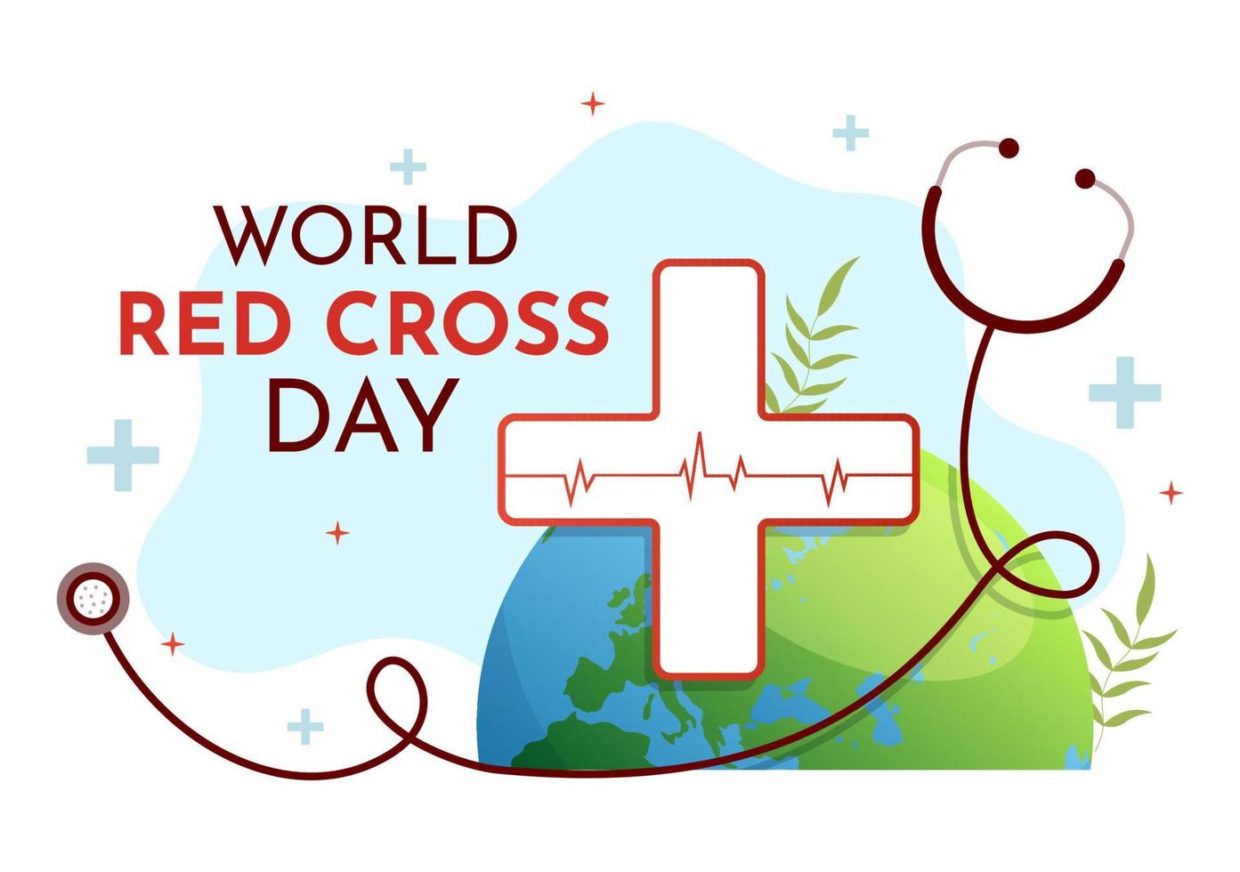 värld röd korsa dag på Maj 8 illustration till medicinsk hälsa och tillhandahålla blod i hand dragen för webb baner eller landning sida mallar vektor