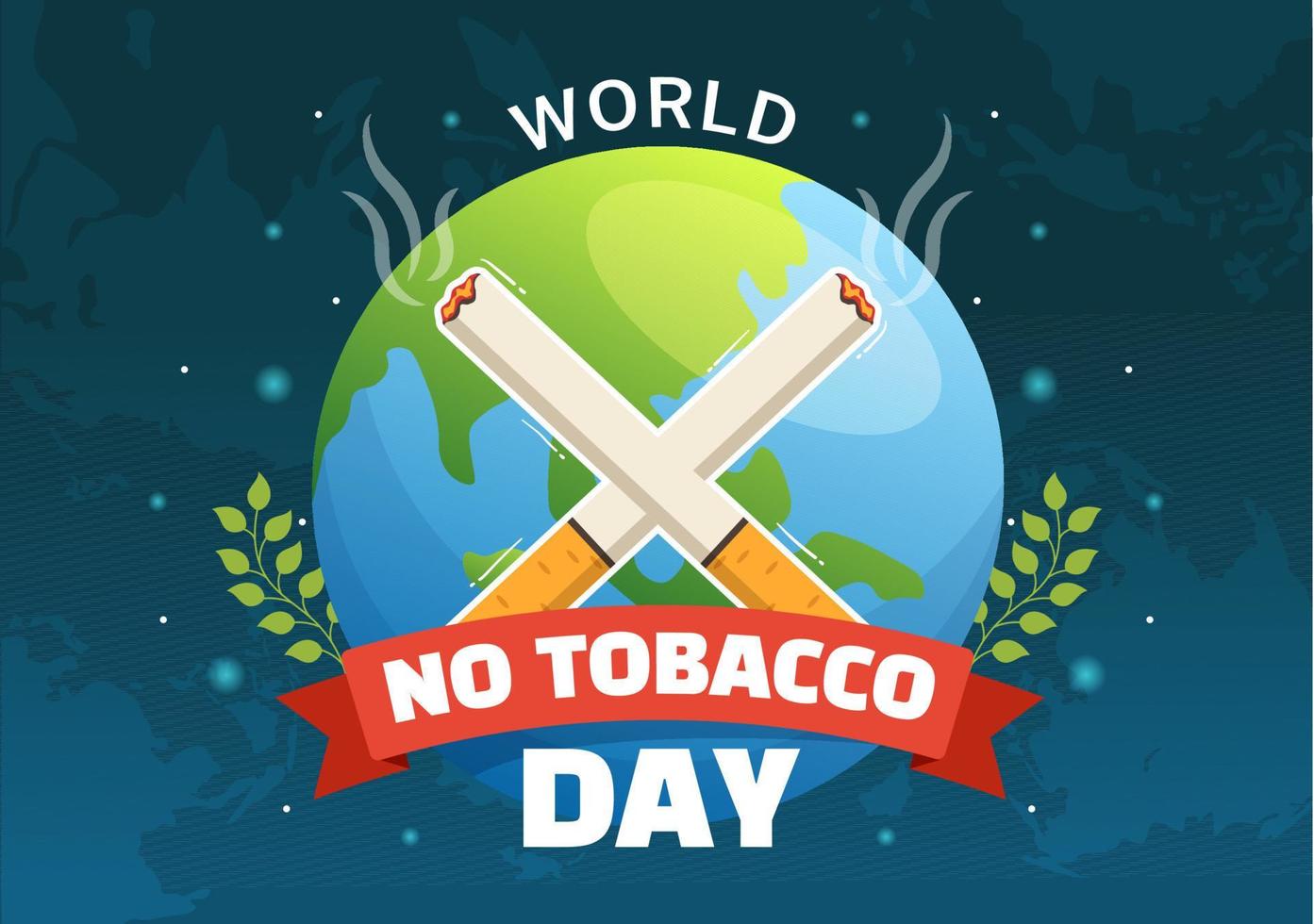 värld Nej tobak dag illustration av sluta rökning, cigarett stånga och skada de lungor i platt tecknad serie hand dragen för landning sida mallar vektor