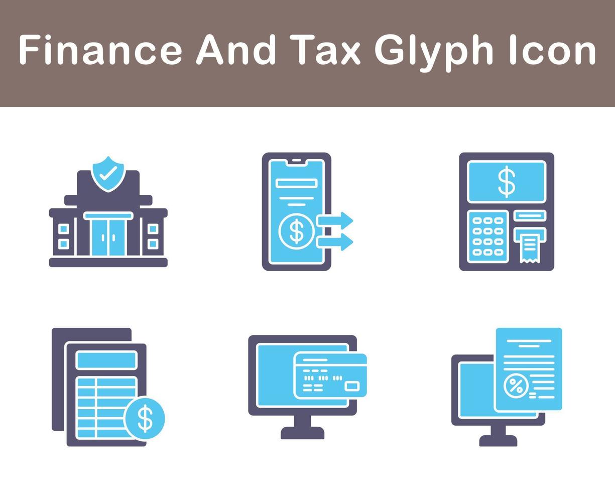 finansiera och beskatta vektor ikon uppsättning